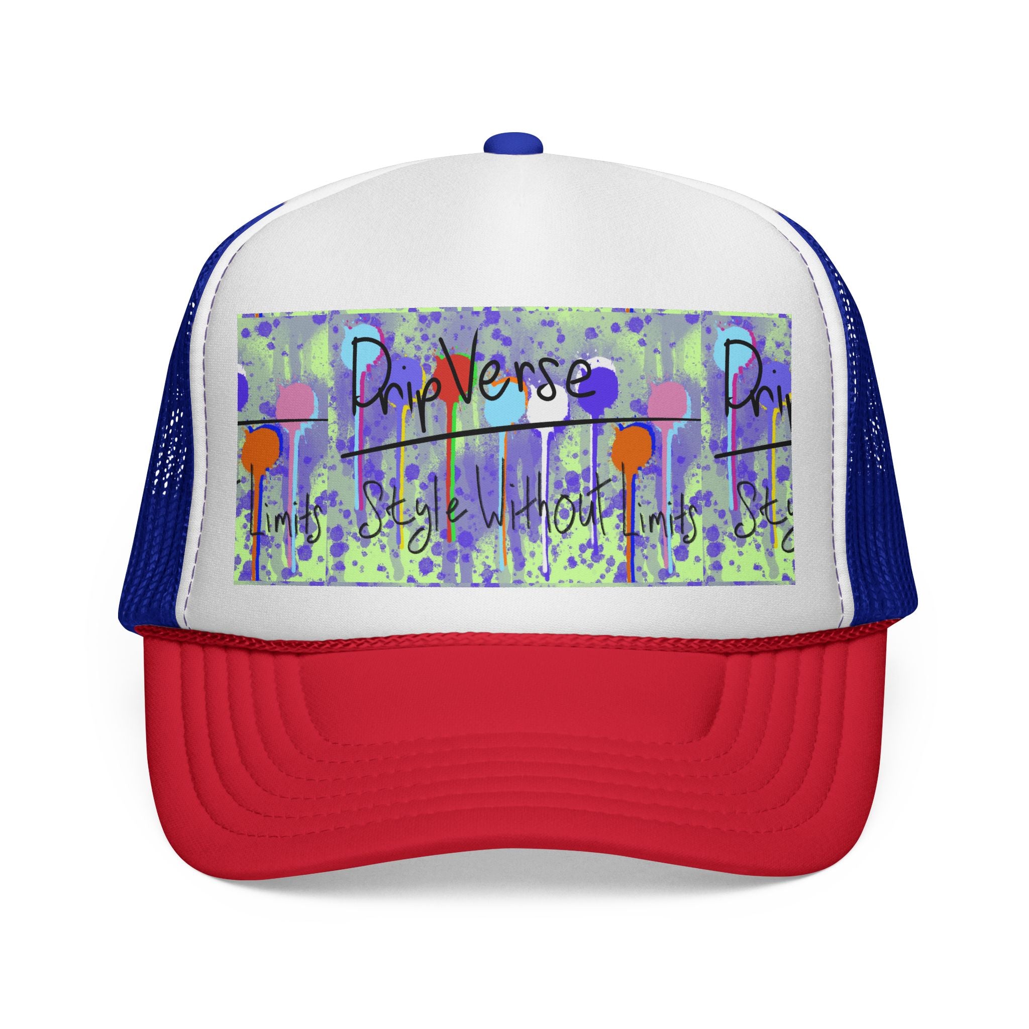 Trucker Cap — Colorful Drip Art “ProVerse” Graphic