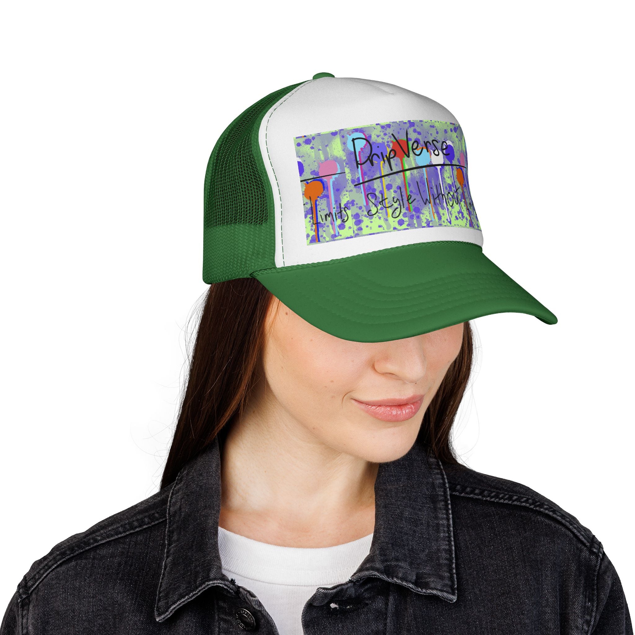 Trucker Cap — Colorful Drip Art “ProVerse” Graphic