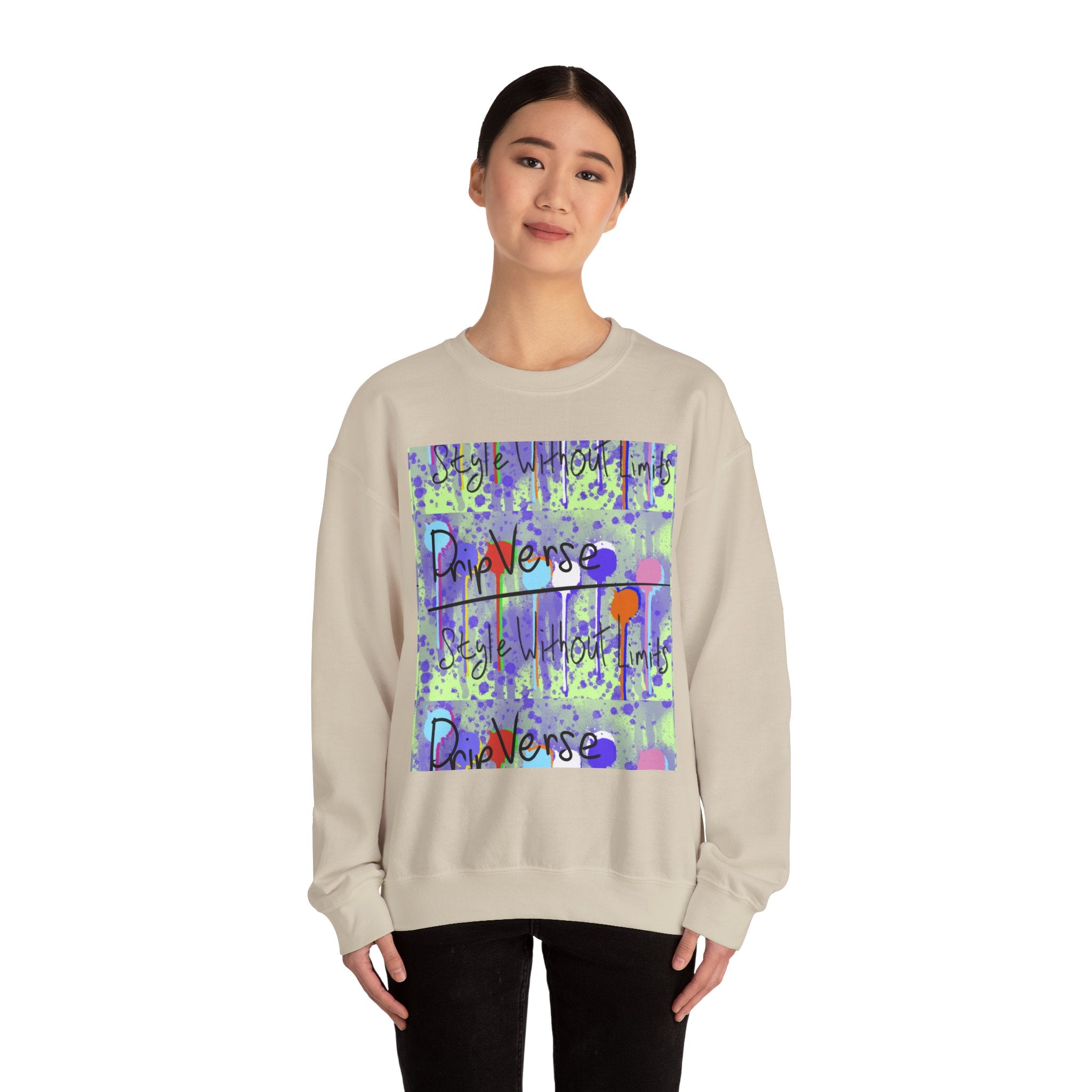 DripVerse Graffiti Crewneck Sweatshirt — Abstract Street Art Design