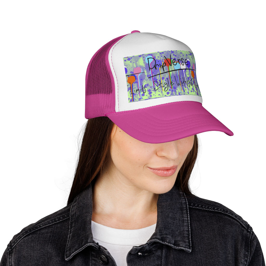 Trucker Cap — Colorful Drip Art “ProVerse” Graphic