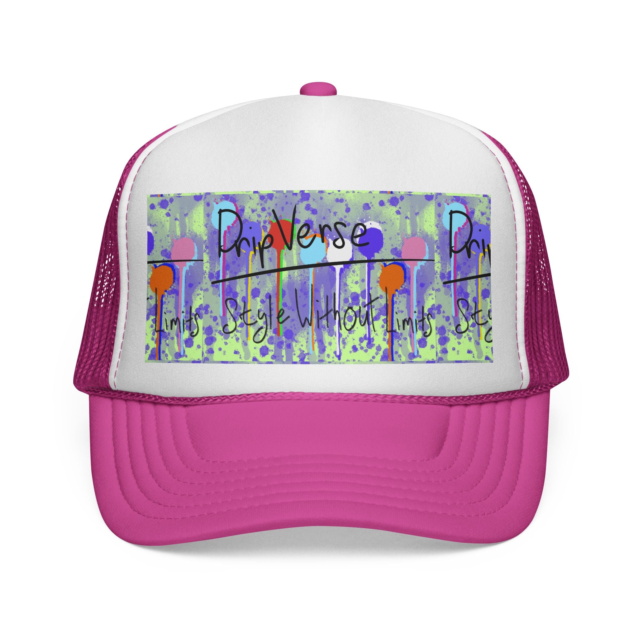 Trucker Cap — Colorful Drip Art “ProVerse” Graphic