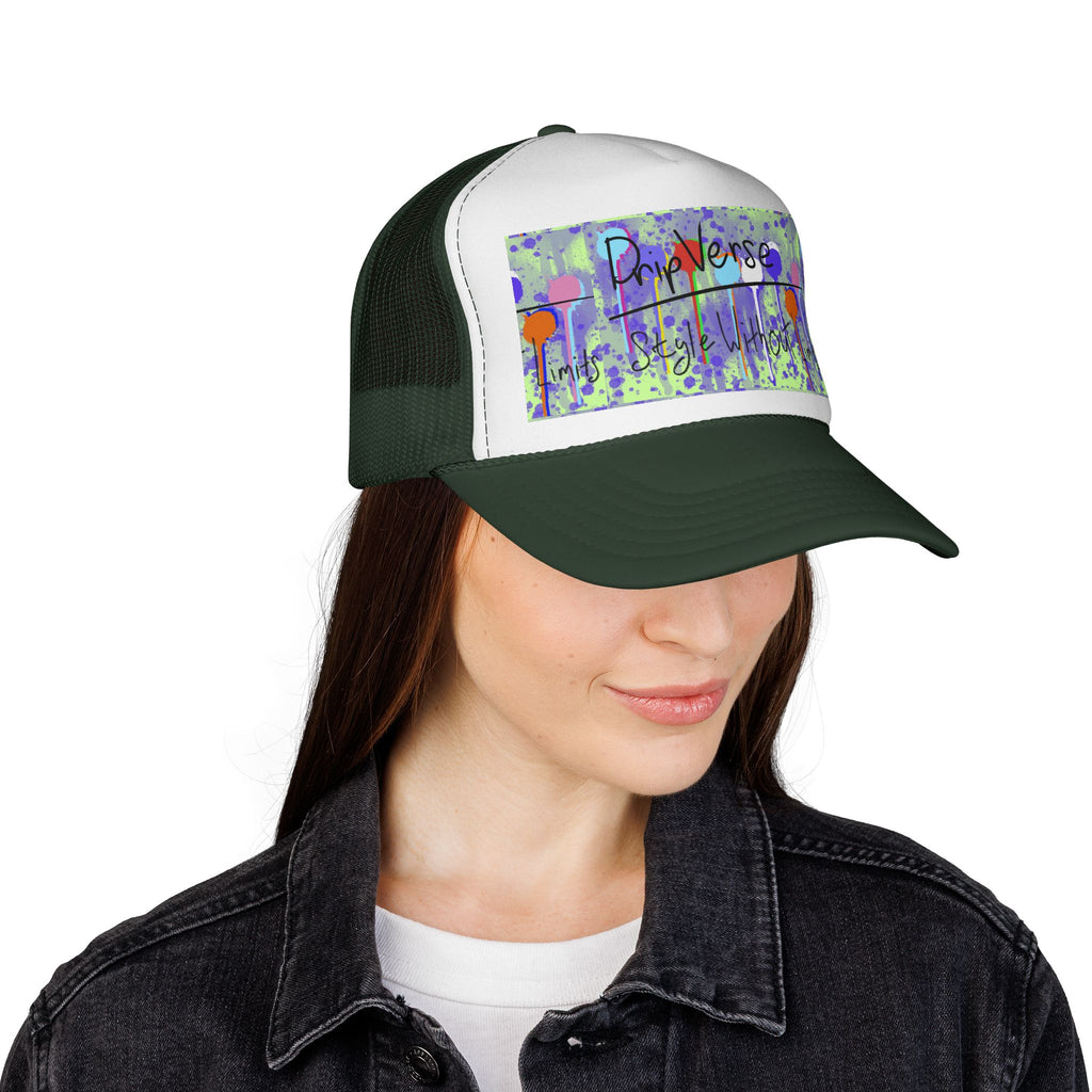 Trucker Cap — Colorful Drip Art “ProVerse” Graphic