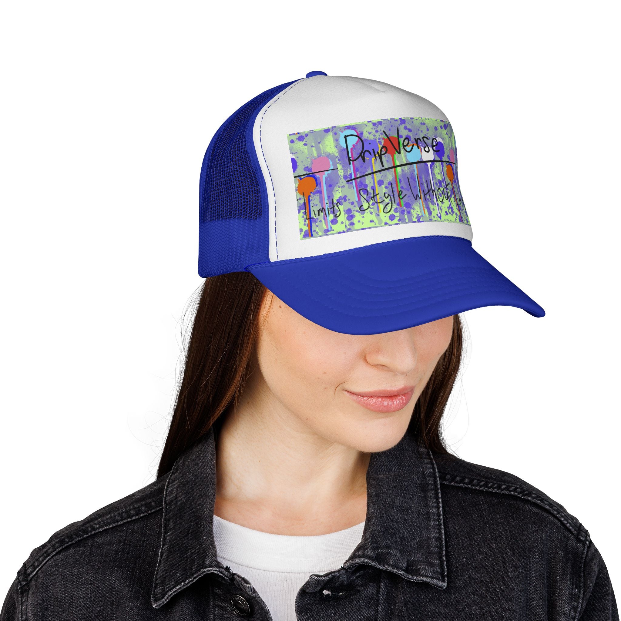 Trucker Cap — Colorful Drip Art “ProVerse” Graphic
