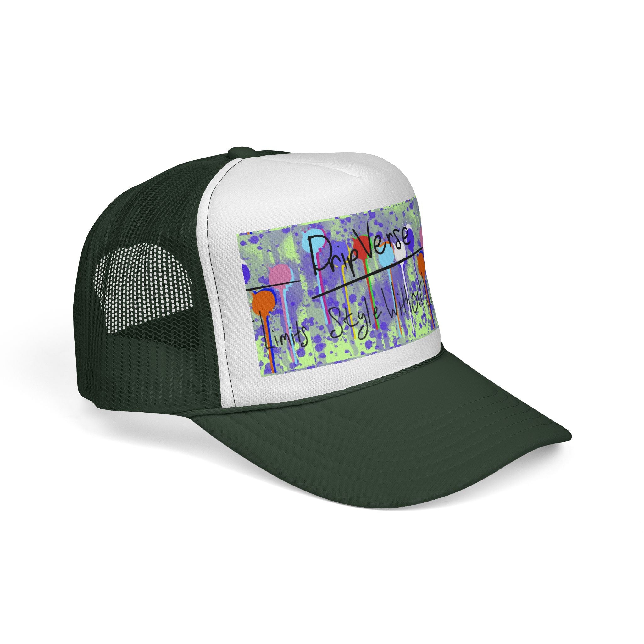 Trucker Cap — Colorful Drip Art “ProVerse” Graphic