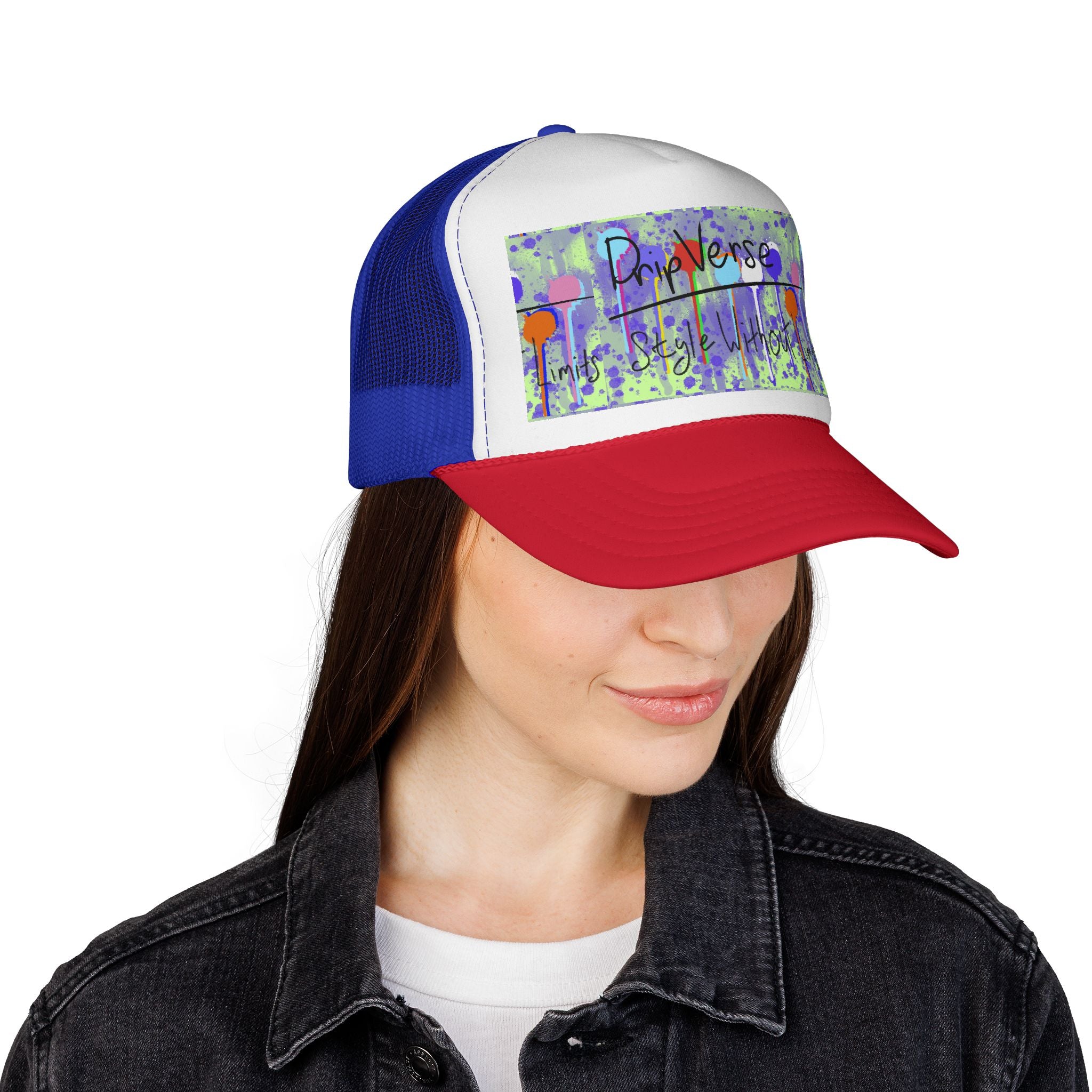 Trucker Cap — Colorful Drip Art “ProVerse” Graphic