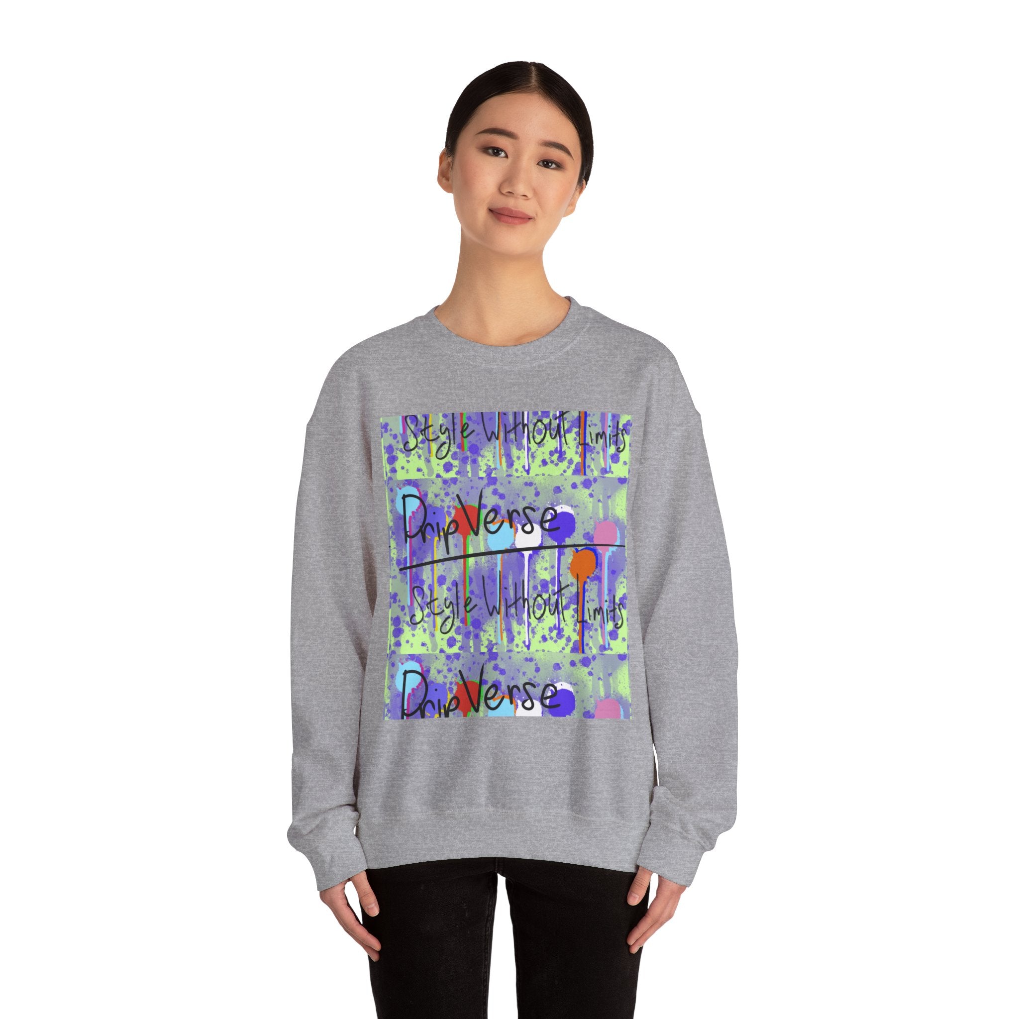 DripVerse Graffiti Crewneck Sweatshirt — Abstract Street Art Design